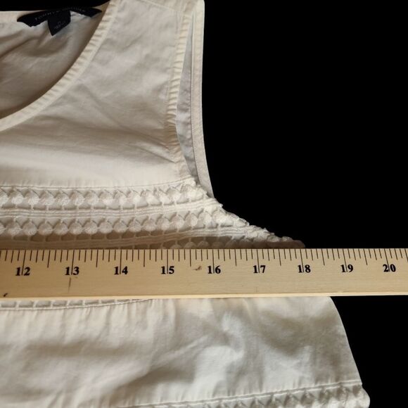Tommy Hilfiger sz M 100% cotton tunic top with crocheted front - Picture 7 of 12